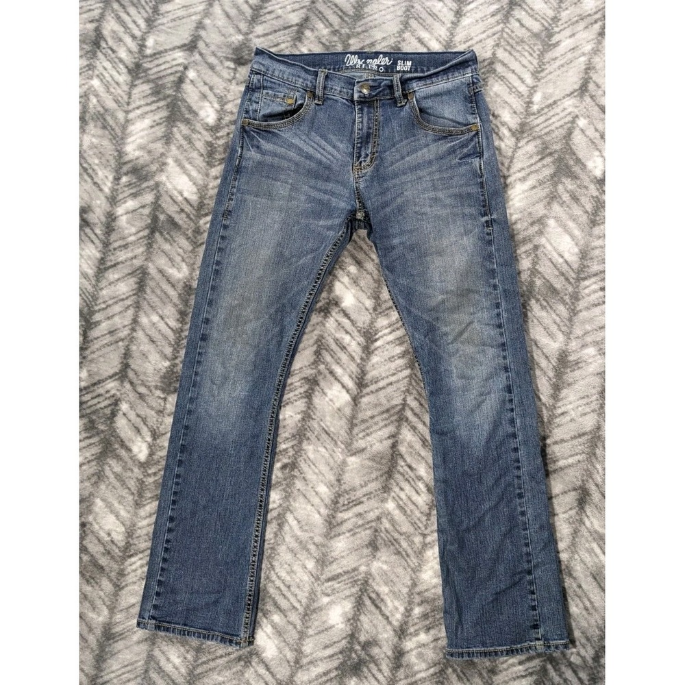 Wrangler Retro Jeans Mens 30x31 Stone Wash Slim Boot Cut Western Rodeo Cowboy
